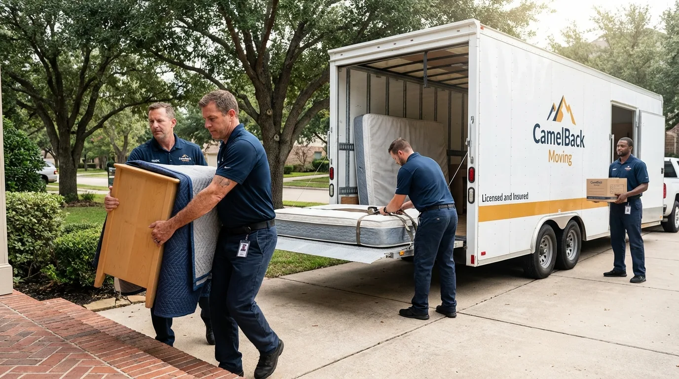 Crew loading residential truck for cross-state move from Torrance, CA
