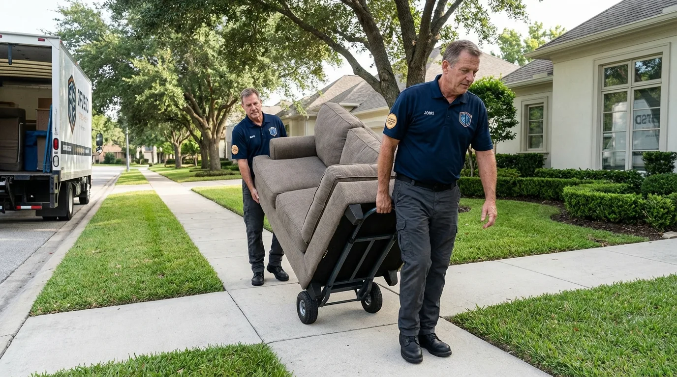 Local residential moving crew loading furniture in Torrance, CA